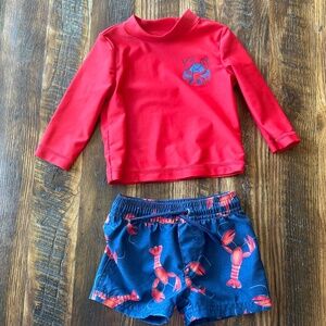 Lobster boy bathing suit set 6m